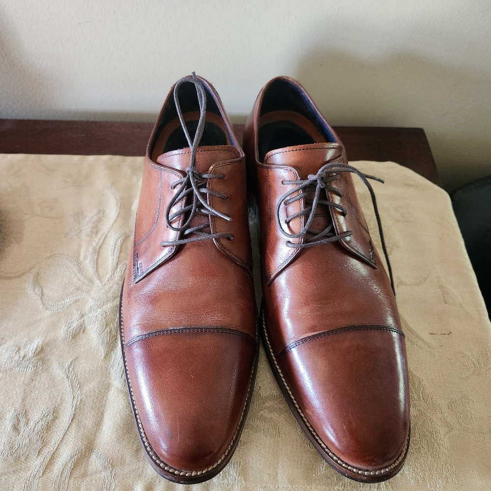 Cole Haan Men's 12M Lenox Hill Brown Leather Cap-toe Oxford Dress Shoes C11632